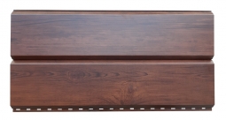 Металлосайдинг Первая Кровельная «Брус» 0.45мм дуб темный матовый