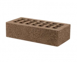Кирпич лицевой керамический «Темно-коричневый» «Пена» торкретированный пустотелый одинарный