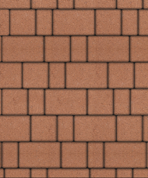 Тротуарная плитка Поревит Старый город Оранжевый, 80 мм 3 плиты