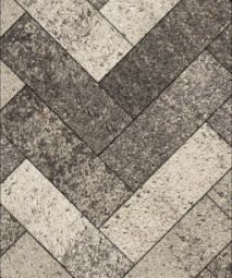 Тротуарная плитка Поревит Паркет Гранит Антрацит 80 мм 600х300 мм