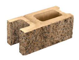 Заборный блок колотый, стеновой, 380х190х140мм, степняк