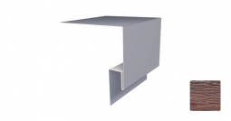 Планка откосная сложная Первая Кровельная «Брус» 75х150 (декоративно-полимерное покрытие) 3м дуб темный 3D