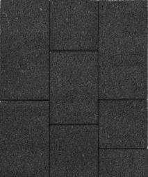 Тротуарная плитка Поревит Трио Гранит Черный, 60 мм