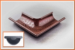 Внешний угол желоба Nika D125х90 RAL7024 Графит