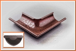 Внешний угол желоба Nika D125х90 NL-805 Серо-Коричневый