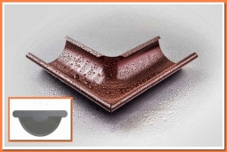 Внешний угол желоба Nika D125х90 RAL7004 Серый