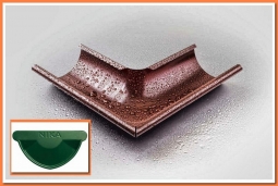 Внешний угол желоба Nika D125х90 RAL6005 Зеленый мох