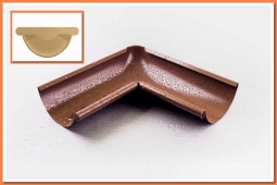 Внутренний угол желоба Nika D125х90 RAL1014 Слоновая кость