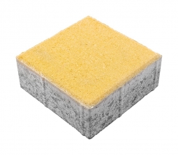 Тротуарная плитка Берит Квадрат Желтая 200х200х80 на белом цементе