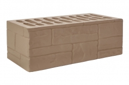 Кирпич лицевой керамический Мокко «Ломаный камень» пустотелый полуторный