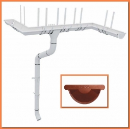 Водосточная система металлическая Nika, комплект дома 6х6 RAL8004 Медно-коричневый