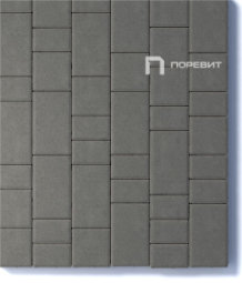 Тротуарная плитка Поревит Старый город Серый, 80 мм 3 плиты