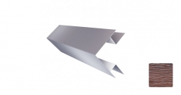 Угол наружный сложный Первая Кровельная «Брус» 75х75 (декоративно-полимерное покрытие) 2м дуб темный 3D