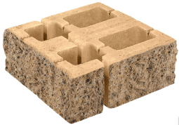 Заборный блок колотый, для колонн, 380х260х140мм, 380х120х140мм, степняк