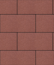 Тротуарная плитка Поревит Прямоугольник Гранит Красный 600х300х80 мм