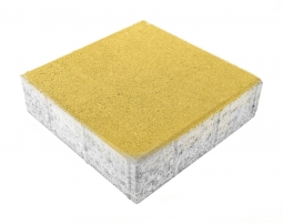 Тротуарная плитка Берит Квадрат Желтая 300х300х80 на белом цементе