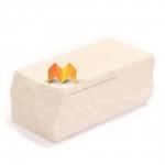 Кирпич силикатный лицевой Неокрашенный рустированный полнотелый утолщенный М-175 (Угловой)